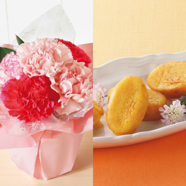 竹中庭園緑化 カーネーションアレンジ+ひととえ こがね芋【母の日】 商品サムネイル